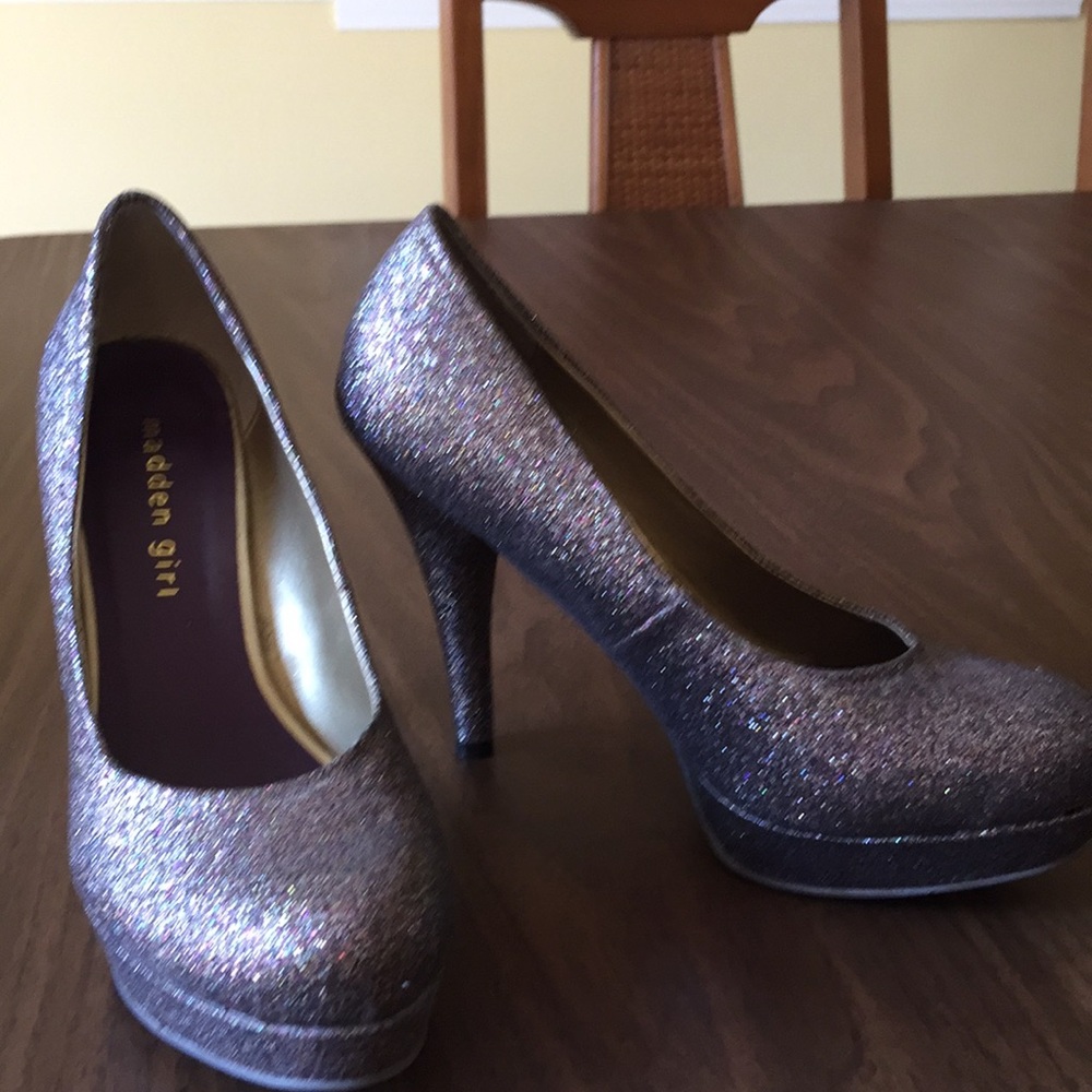 Madden girl sparkly platform heels
